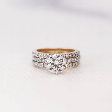Triple Row Diamond Band Ring
