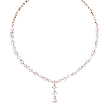 Elegant Diamond Drop Necklace with Graduated Stones