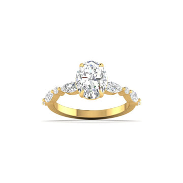 Oval Diamond Tapered Ring