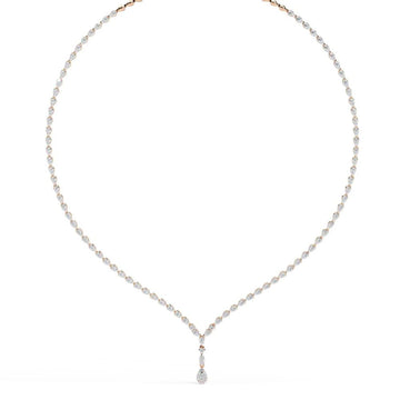 Teardrop Diamond Y Necklace
