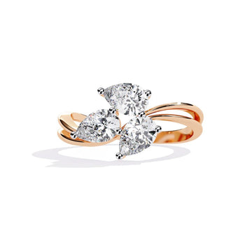 Three Stone Pear Diamond Ring