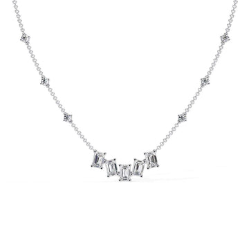 Emerald Baguette Drop Necklace