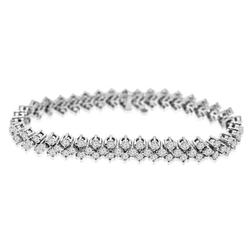 Classic Cluster Diamond Tennis Bracelet