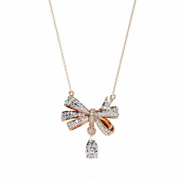 Diamond Bow Pendant Necklace