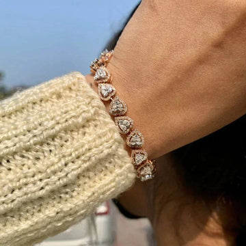 Pear Halo Diamond Tennis Bracelet