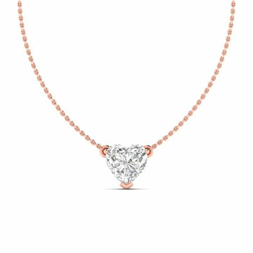 Heart Diamond Solitaire Pendant Necklace