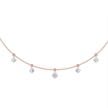 Minimal Diamond Drop Necklace in Rose Gold