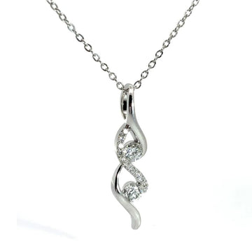Twisted Diamond Drop Pendant Necklace