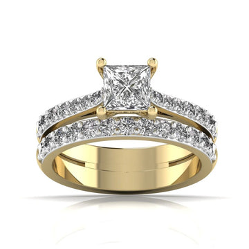 Princess Cut Double Band Diamond Ring