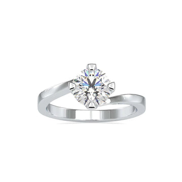 Twist Solitaire Gold Ring