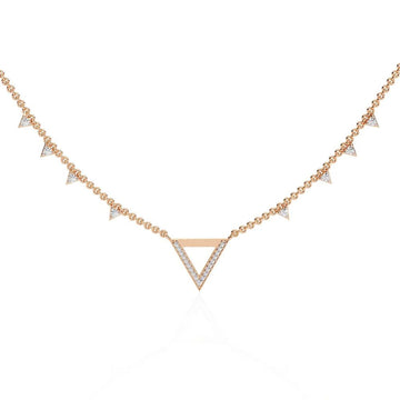 Geometric Triangle Diamond Necklace