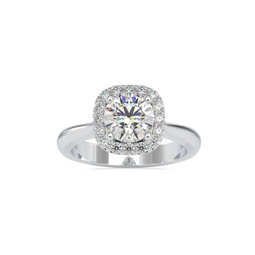 Halo Cushion Gold Ring