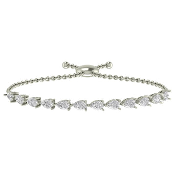 Pear Cut Adjustable Diamond Bracelet