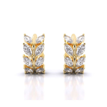 Laurel leaf Hoop Huggies Earrings