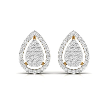 Double Halo Teardrop Diamond Earrings