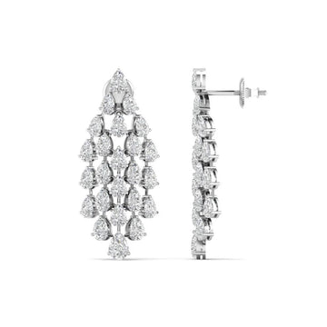 Chandelier-Style Pear Diamond Cascade Earrings