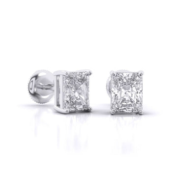 Radiant Cut Diamond Stud Earrings