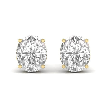 Classic Oval Diamond Stud Earrings