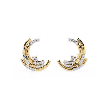 Modern Half Hoop Diamond Earrings
