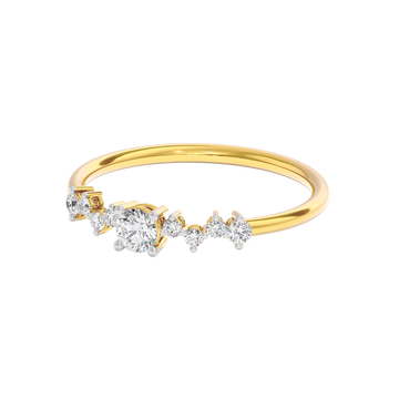 Celeste Asymmetrical Round Cut Diamond Ring