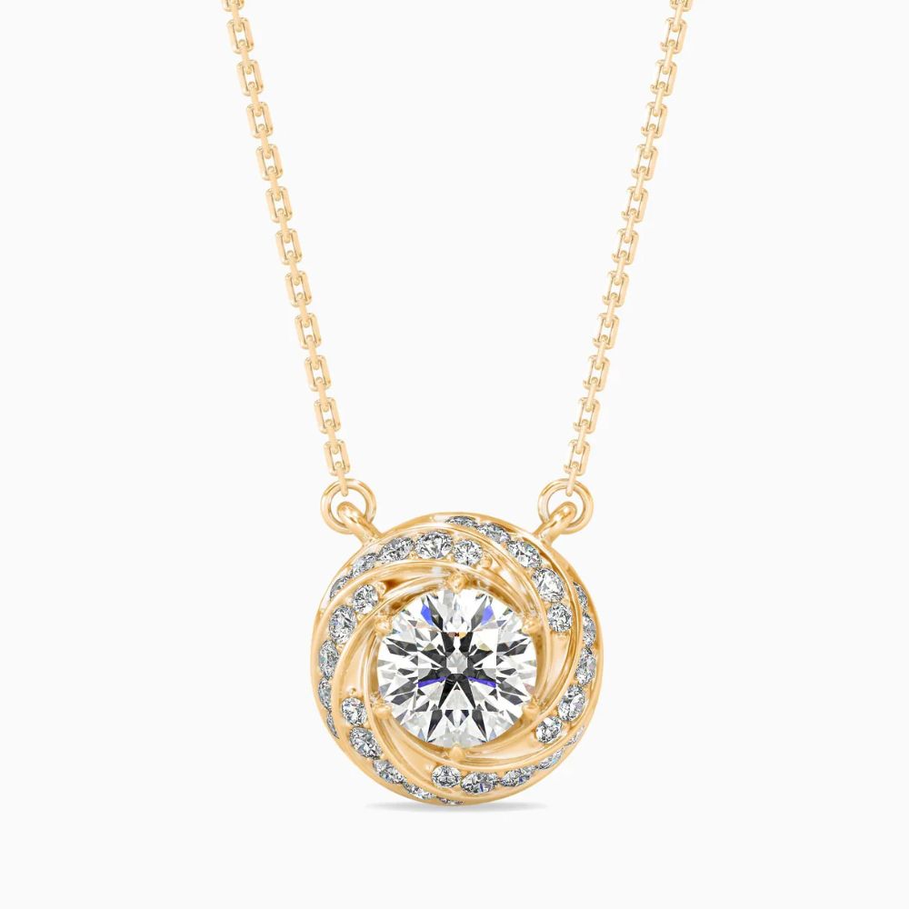 Swirl Diamond Pendant Necklace