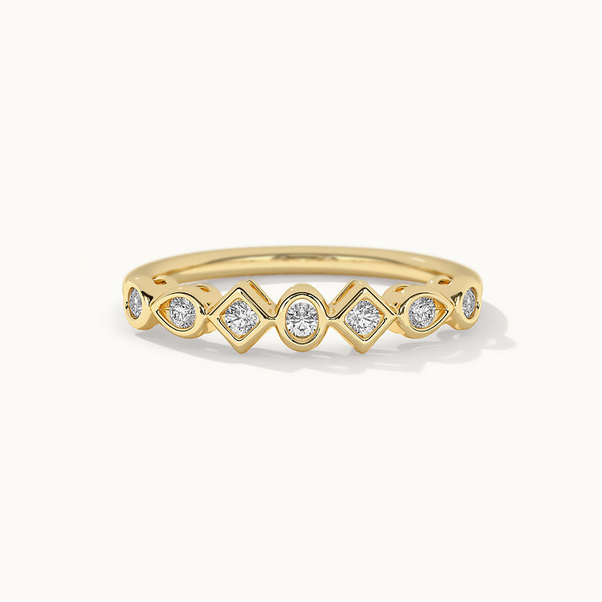 Dainty Geometric Stackable Diamond Band