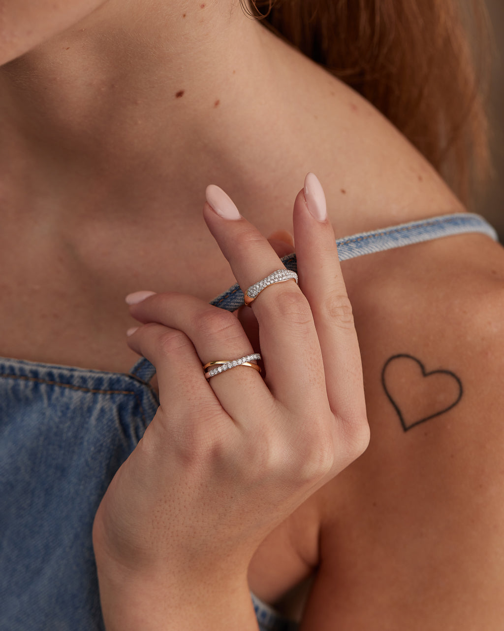 Asymmetric Criss Cross Diamond Band