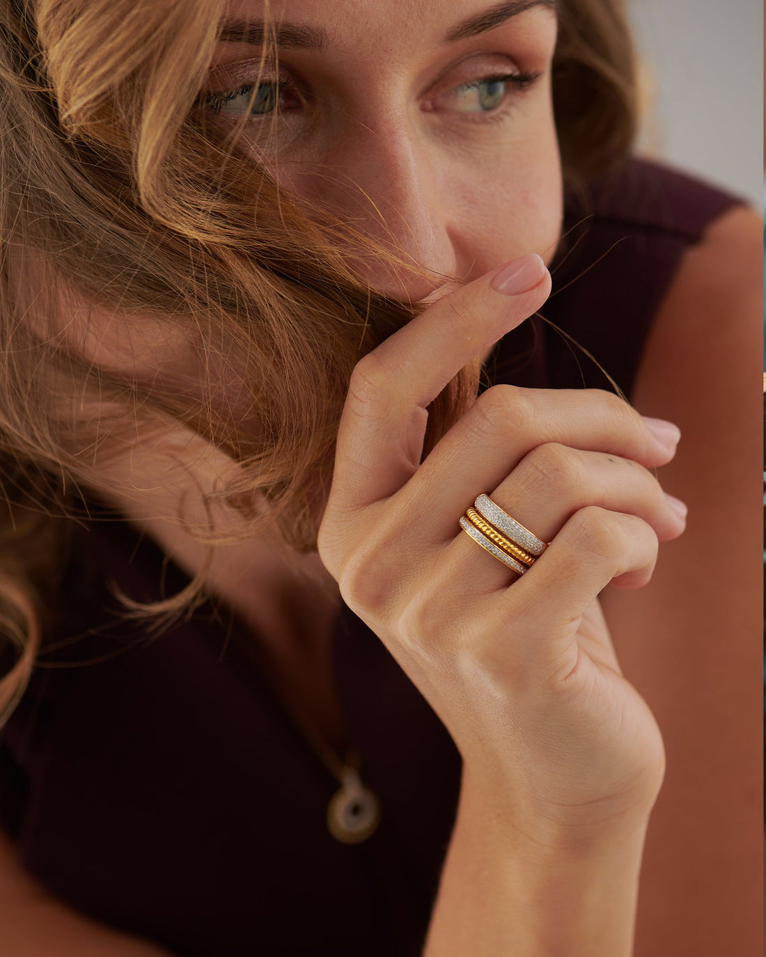 Aura Diamond Stackable Bands