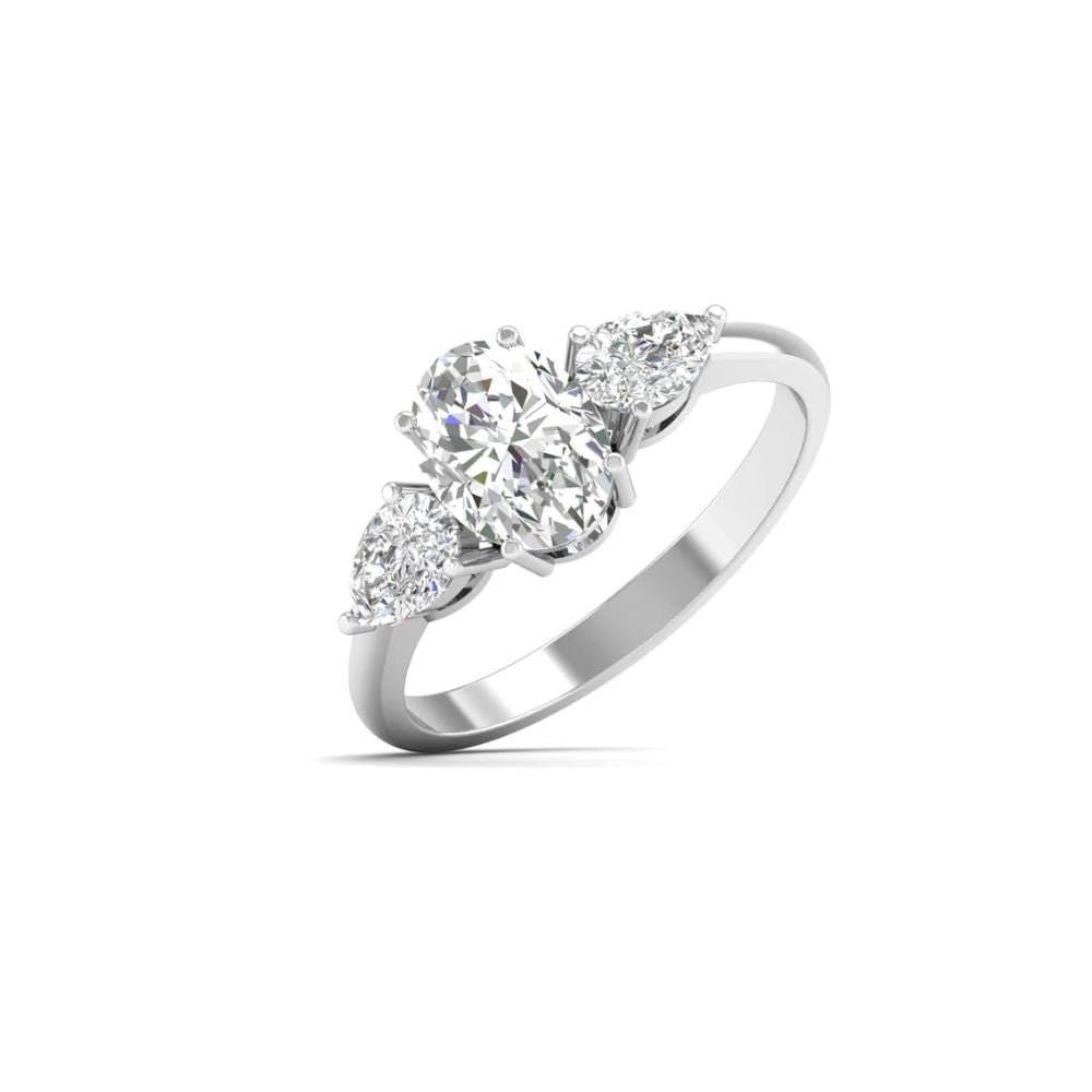 Three-Stone Oval Diamond Ring