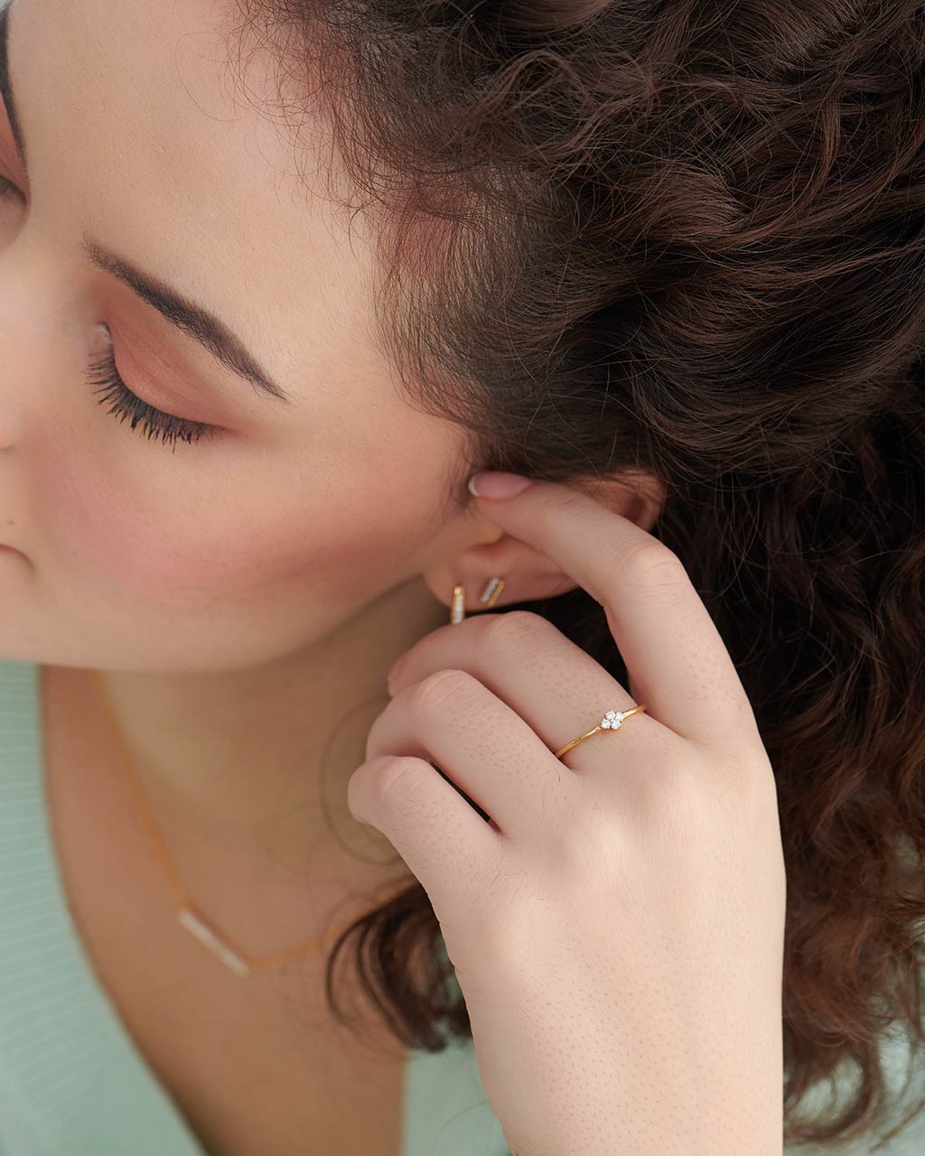 Floral Diamond Stackable Ring