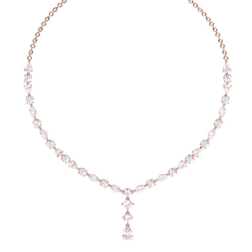 Elegant Diamond Drop Necklace with Graduated Stones