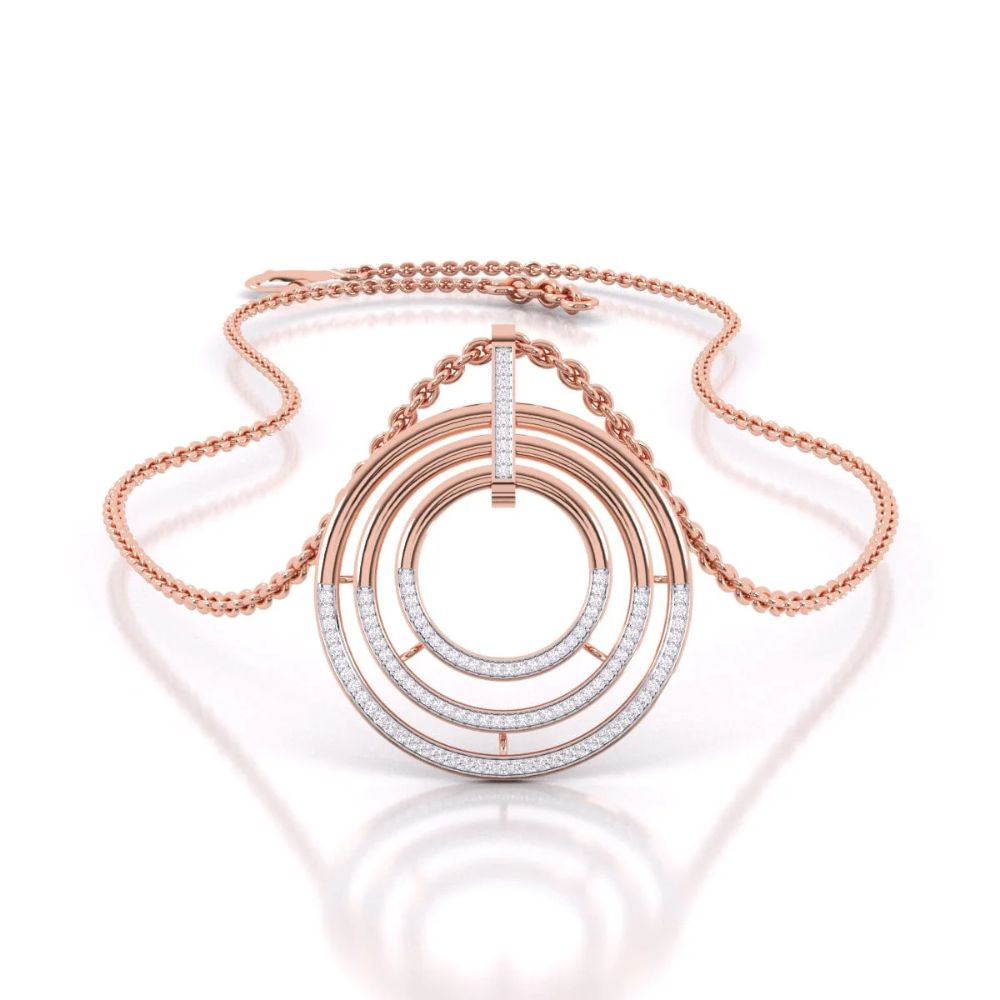 Geometric Multi-Circle Pendant Necklace