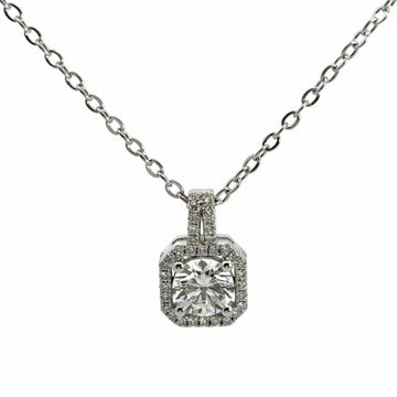 Elegant Diamond Halo Pendant Necklace