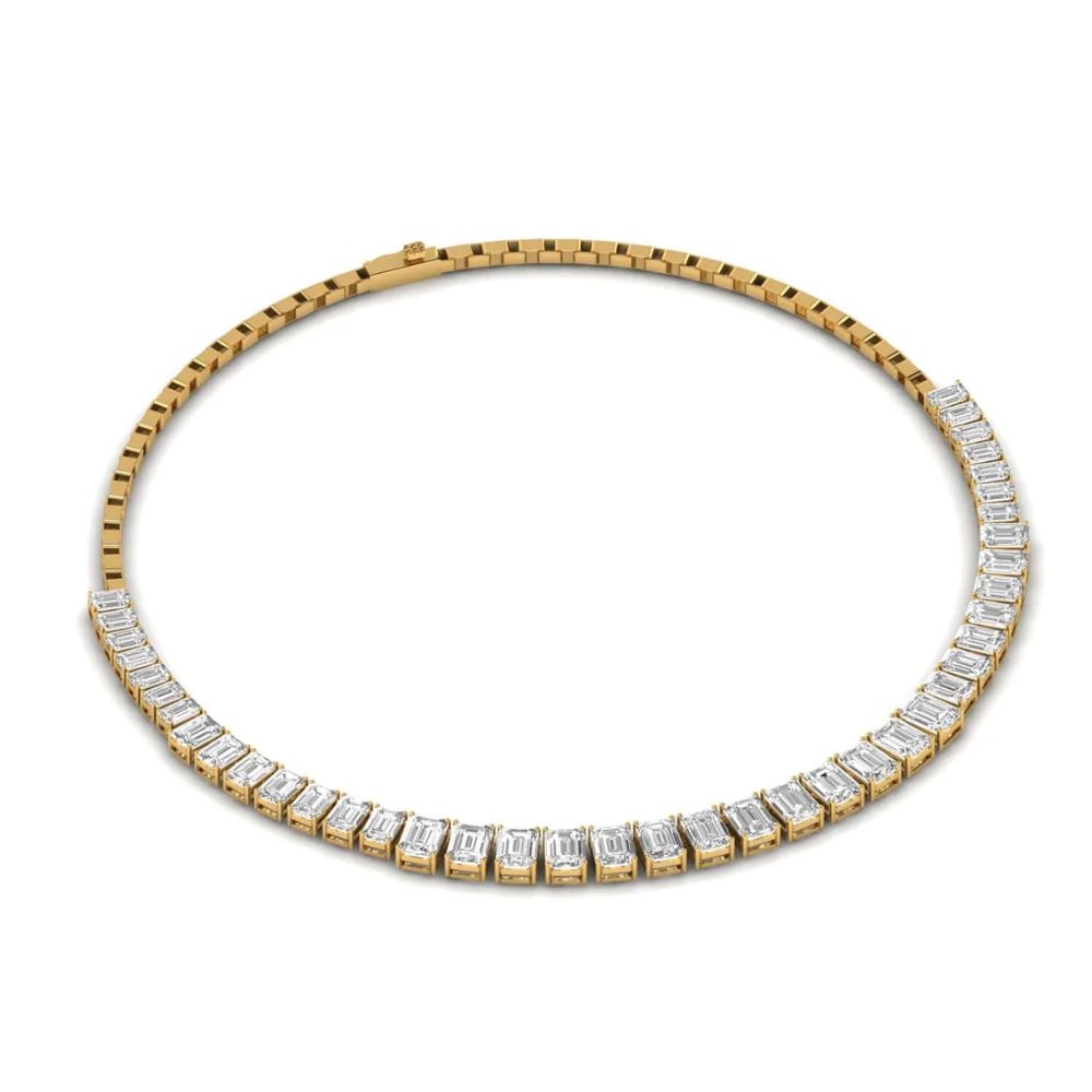 Emerald Cut Diamonds Elegance Necklace