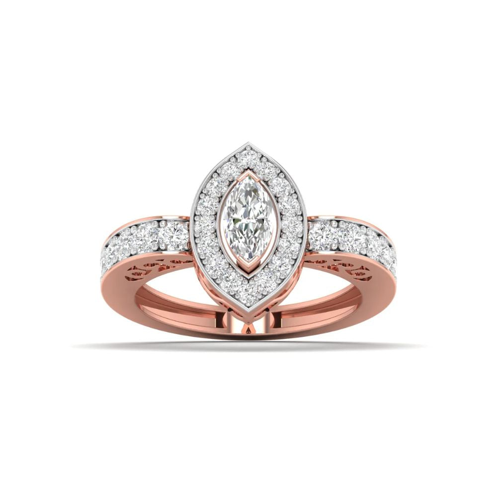 Marquise Halo Diamond Ring