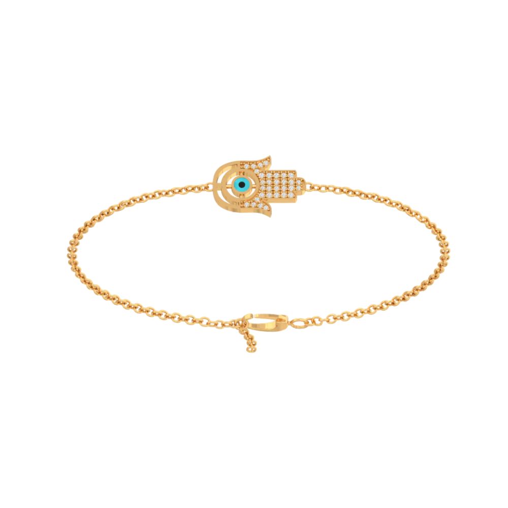 Evil Eye Hamsa Diamond Charm Bracelet