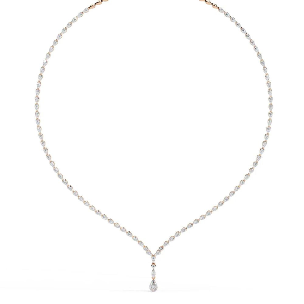 Teardrop Diamond Y Necklace