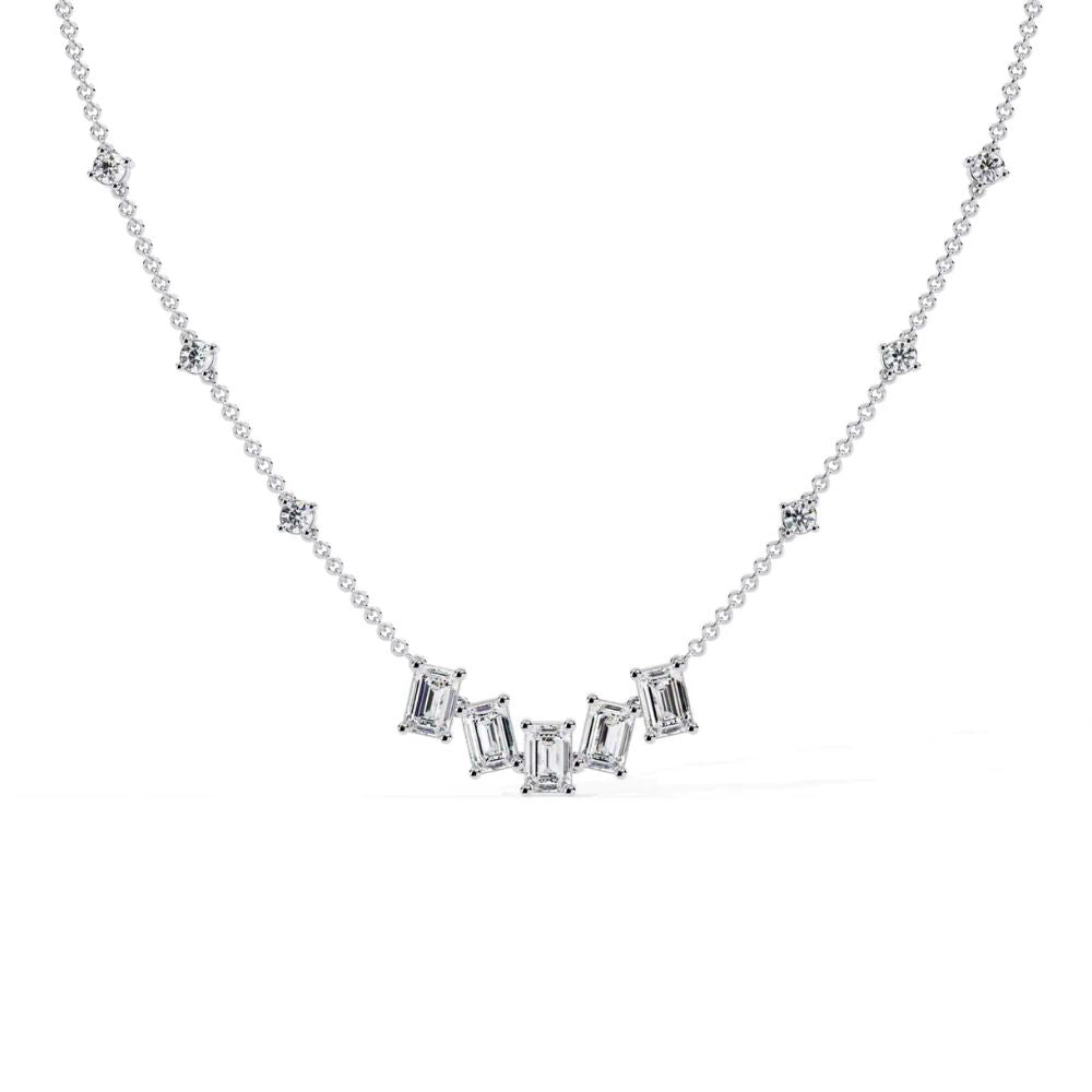 Emerald Baguette Drop Necklace