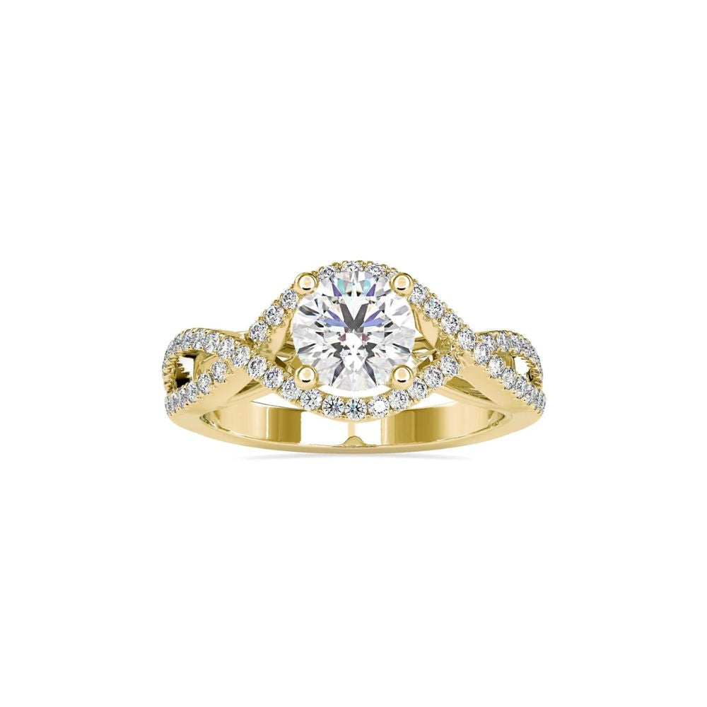 Round Brilliant Diamond Infinity Twist Engagement Ring