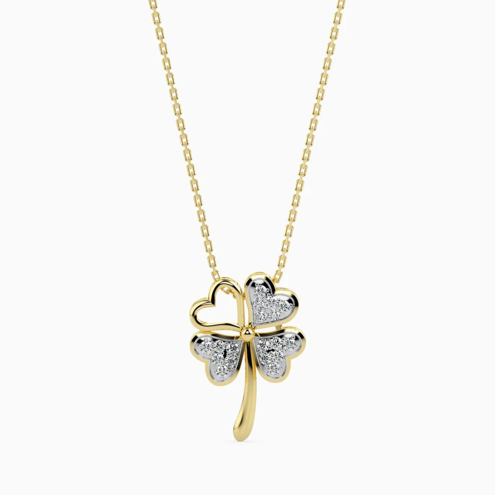 Clover Heart Diamond Pendant