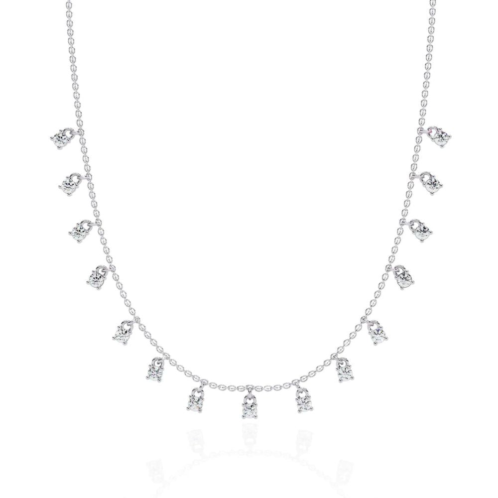 Dangling Diamond Charm Necklace