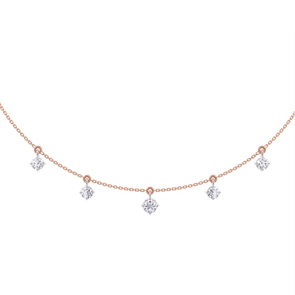 Minimal Diamond Drop Necklace in Rose Gold