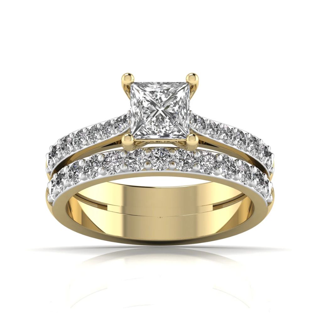 Princess Cut Double Band Diamond Ring