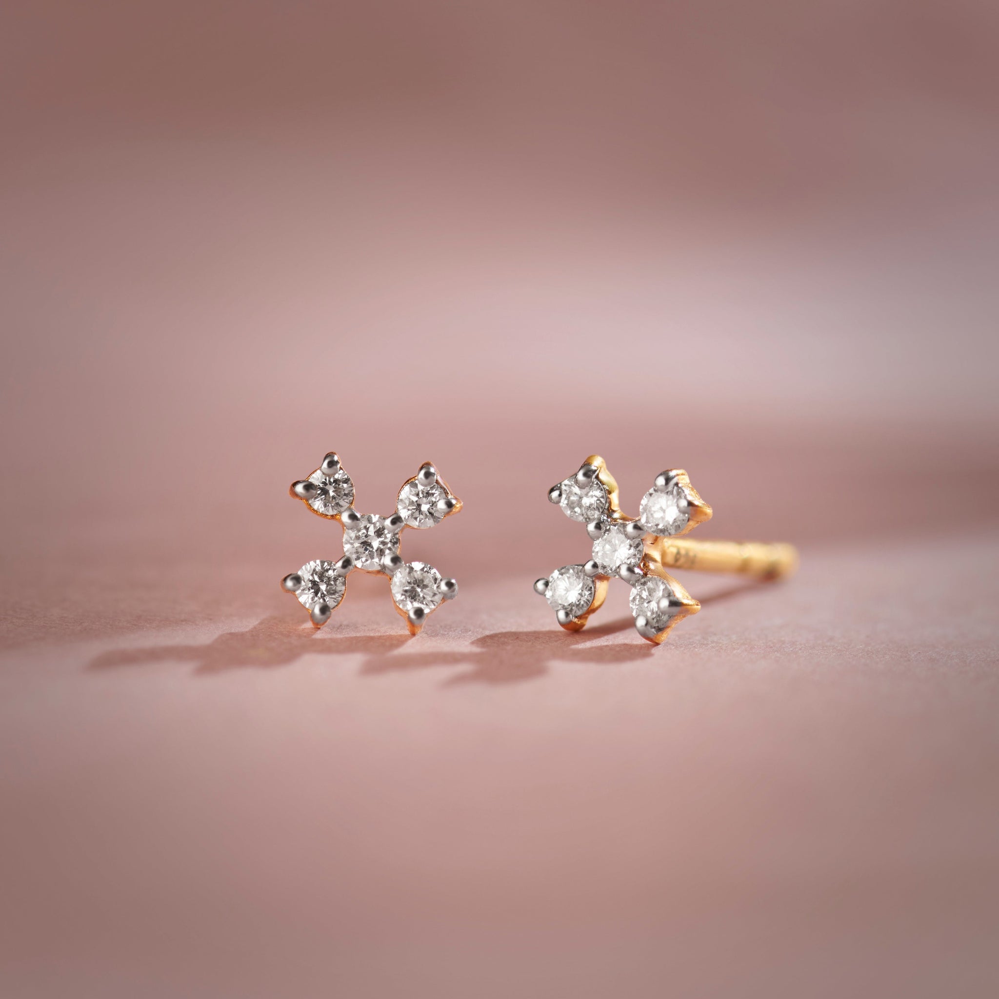 Small Petal Diamond Earrings