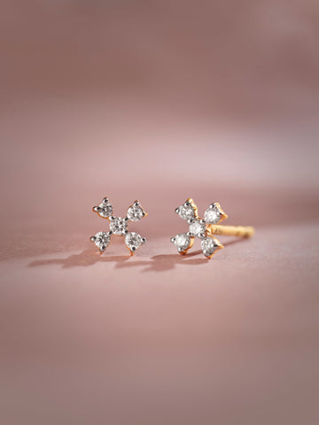 Small Petal Diamond Earrings