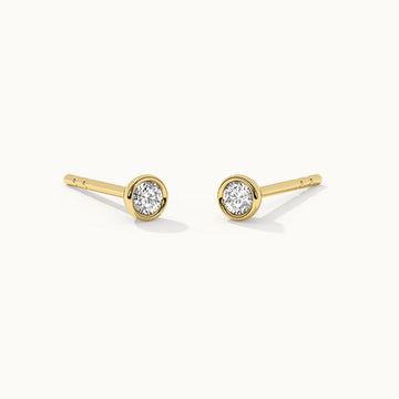 Round Cluster Small Diamond Earrings