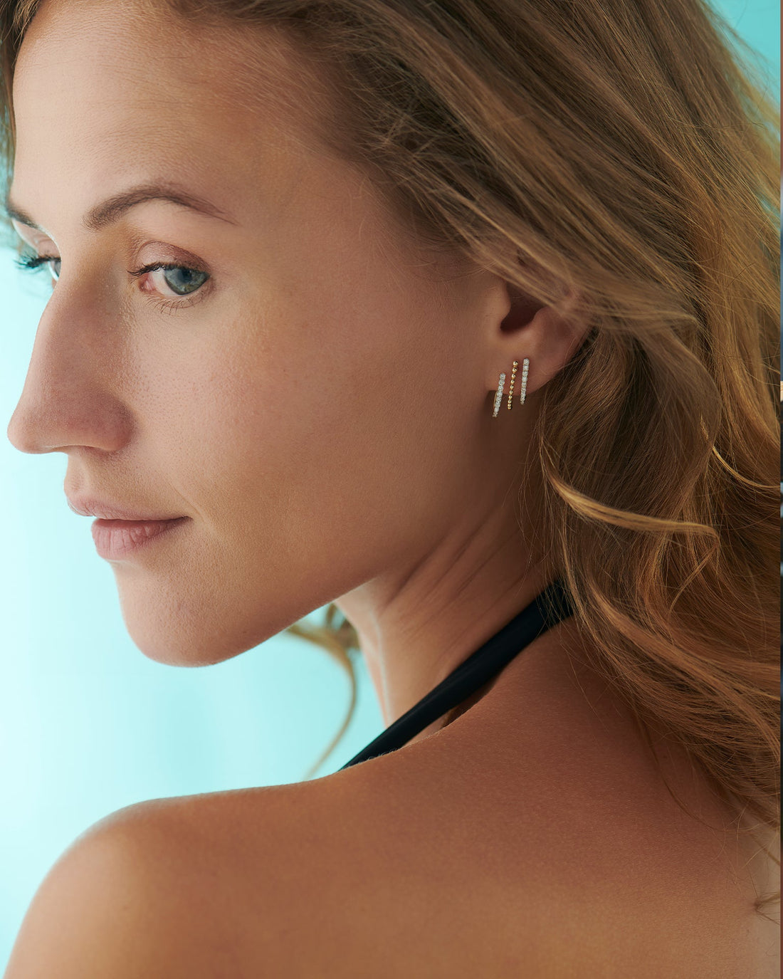 3 Line Diamond Hoops