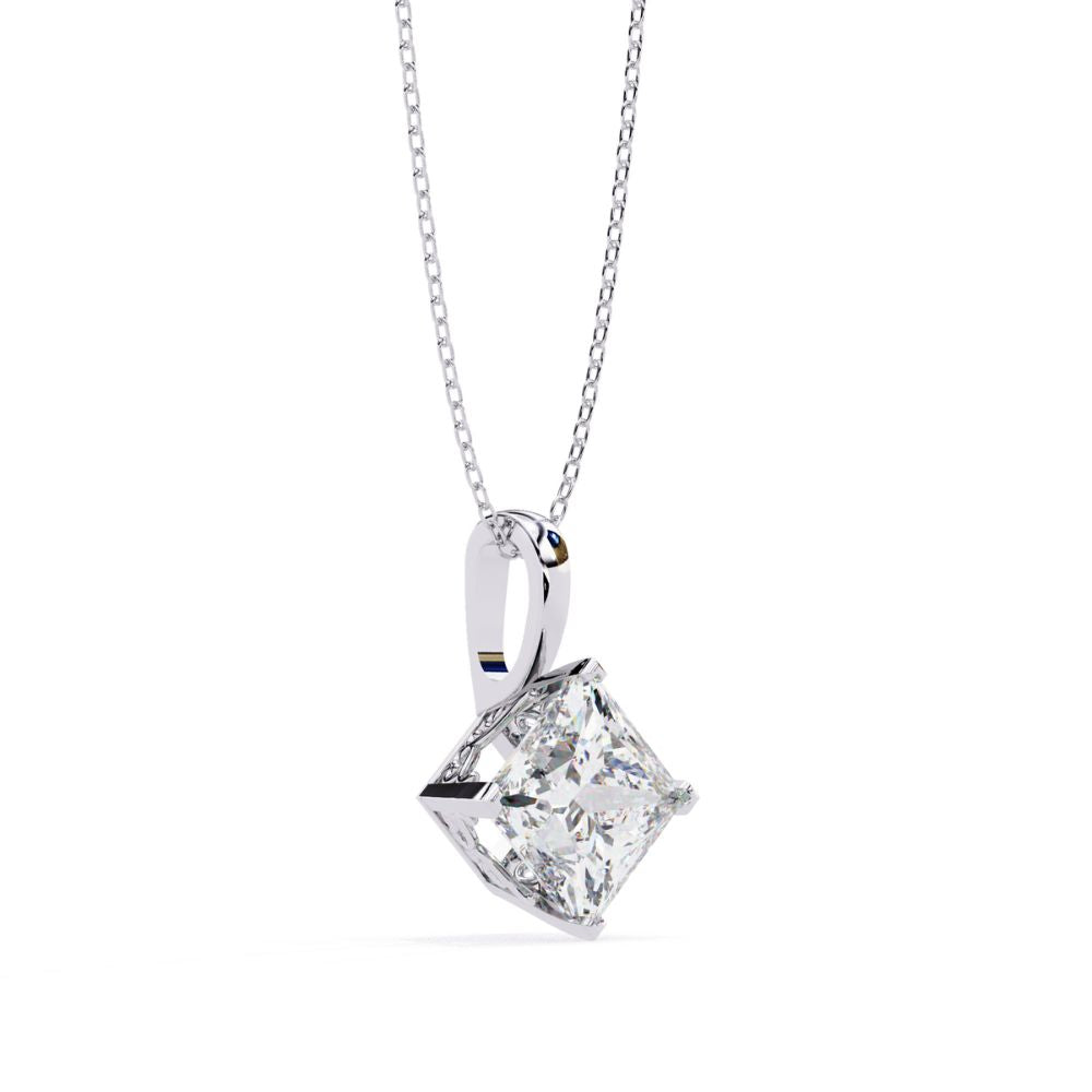 Princess Cut Solitaire Diamond Pendant