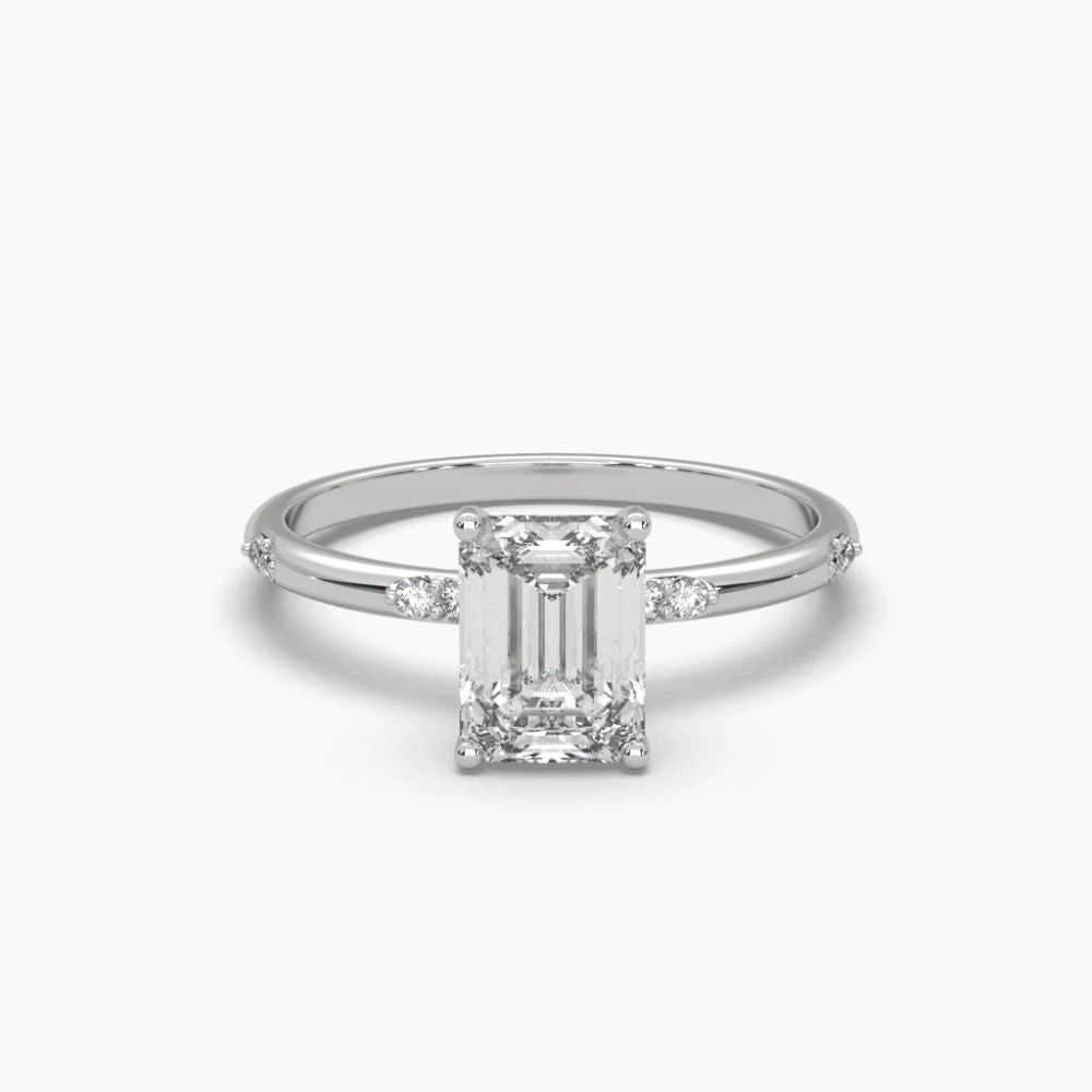 Emerald Solitaire Accent Ring