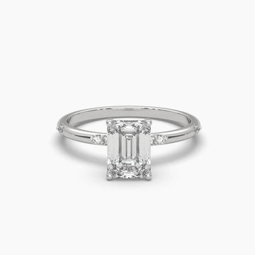 Emerald Solitaire Accent Ring